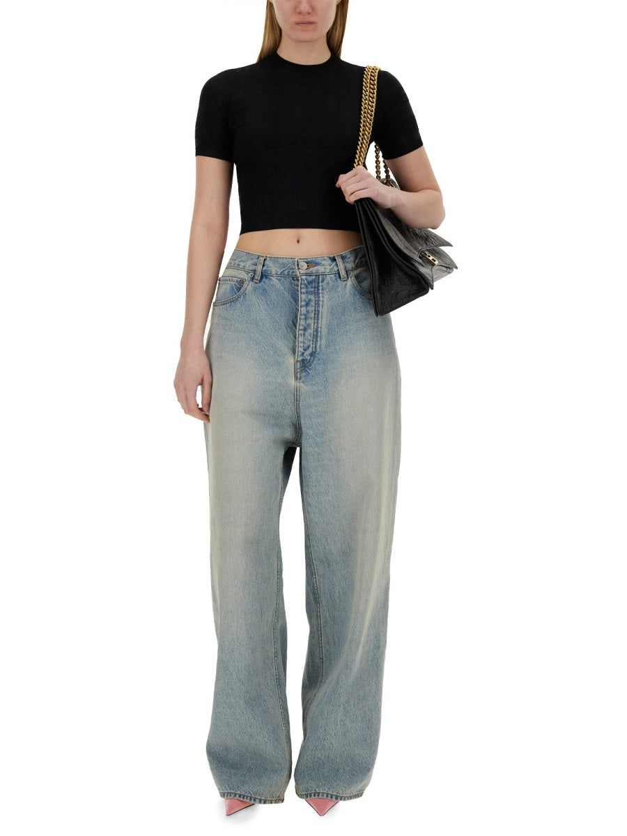Lightweight Cropped Shirt with Classic Collar