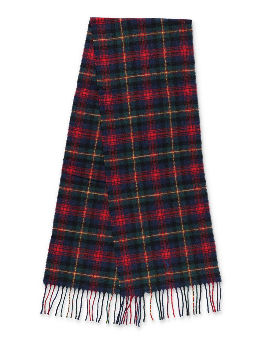 Checkered Tartan Scarf With Fringed Edges