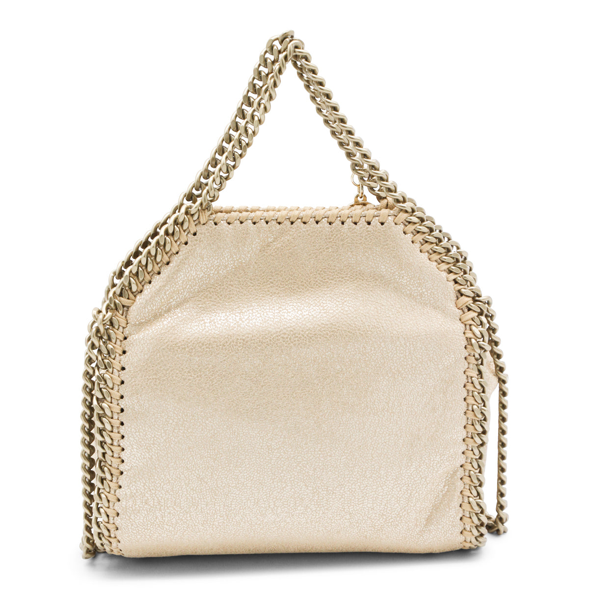 Compact Gold Faux Leather Tote