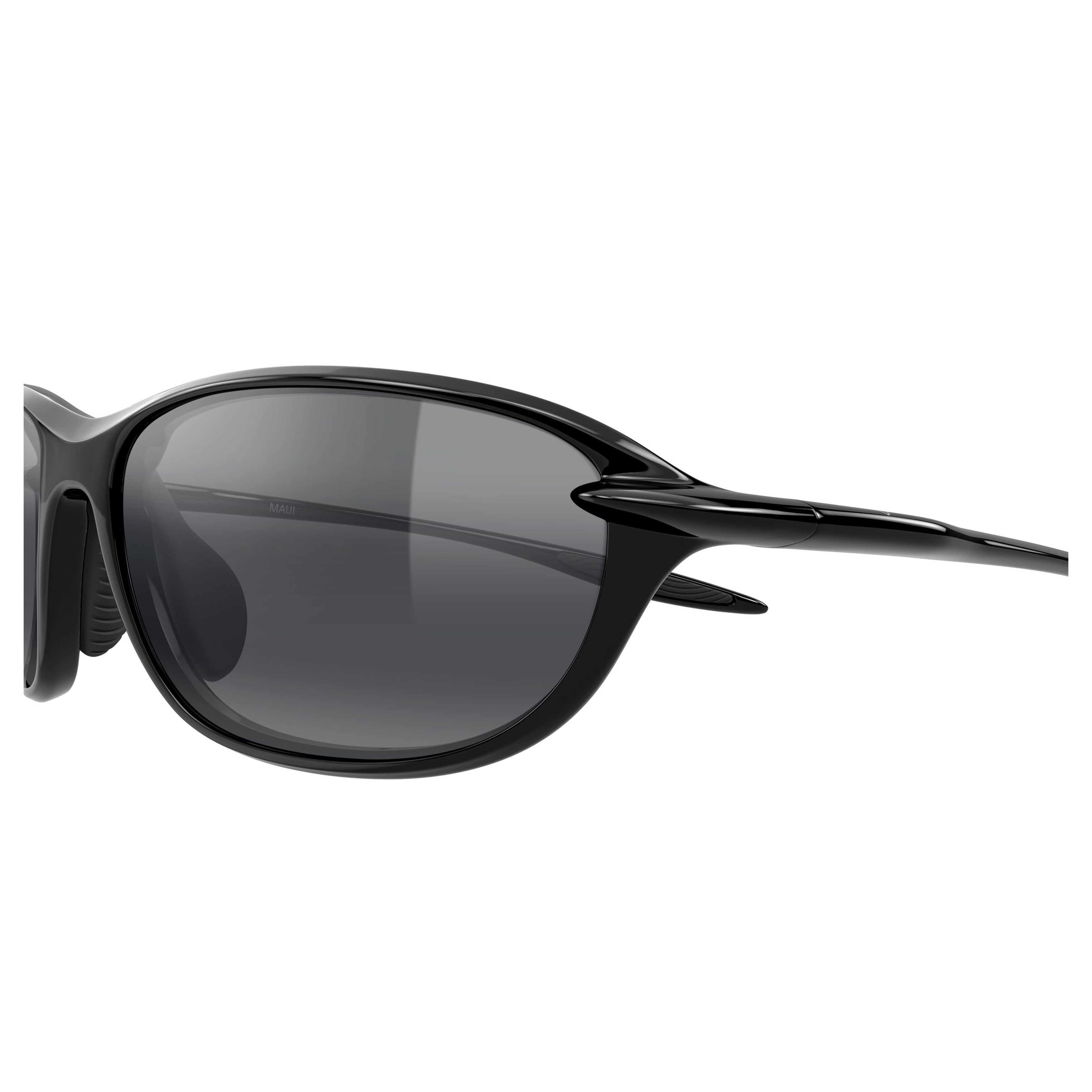 Hookipa Ultra R Wraparound Glossy Black Sunglasses with Curved Lenses