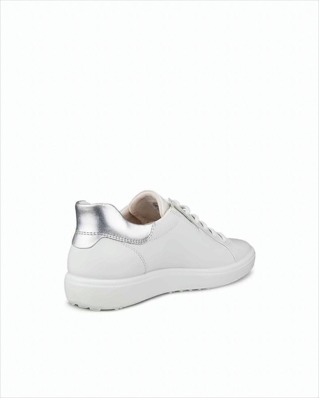Minimalist White Low-Top Sneakers with Metallic Accent