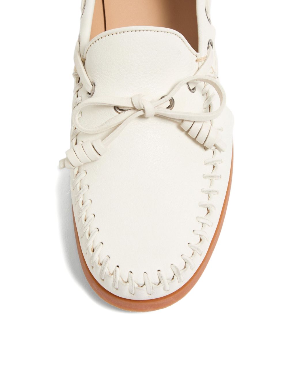Moccasin Design Flat Shoes With Bow Detail