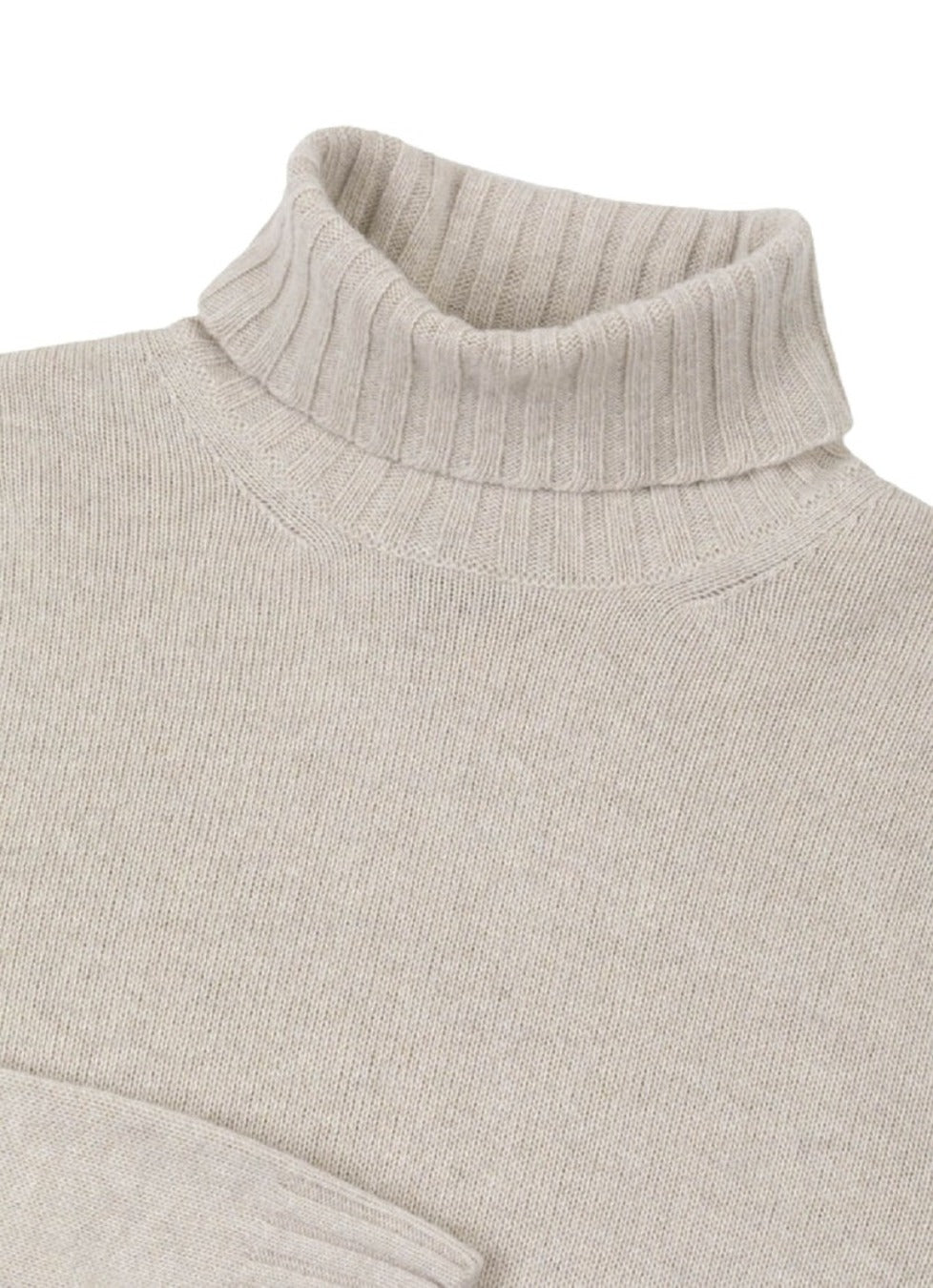 Sporty Grey Turtleneck Pullover With Ribbed Detailing
