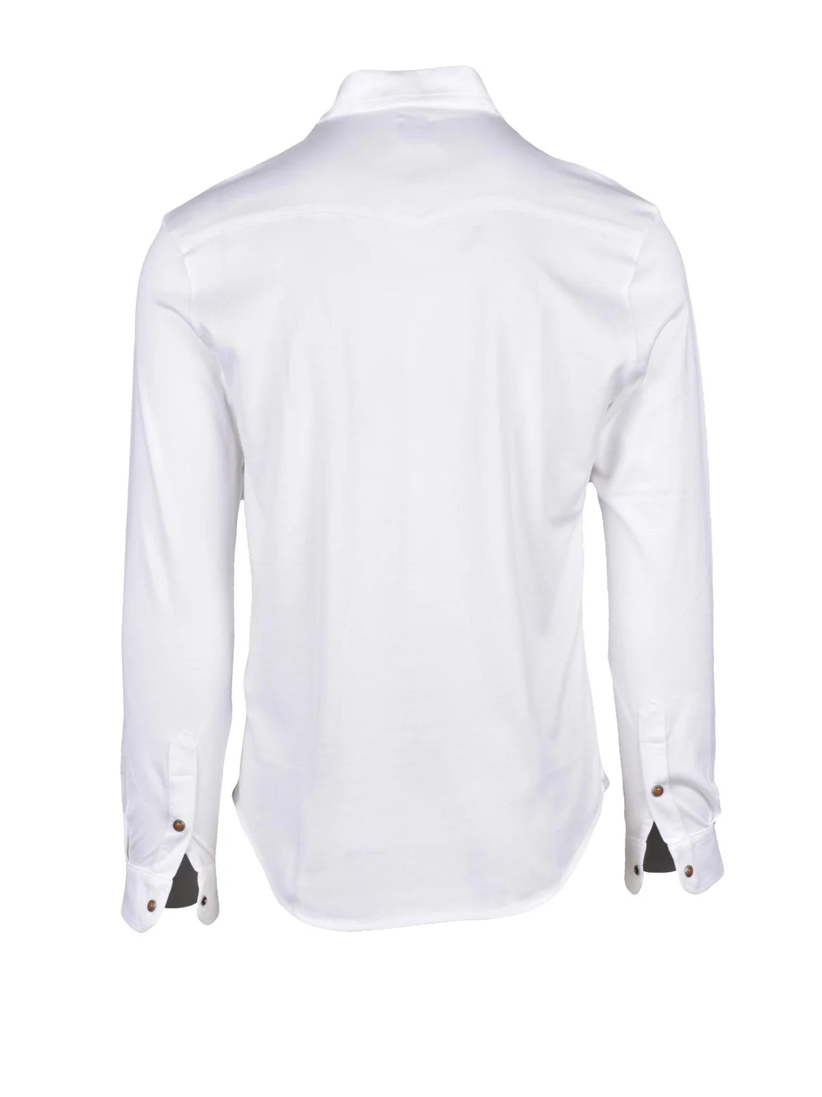 White Cotton Snap Buttons Men Shirt