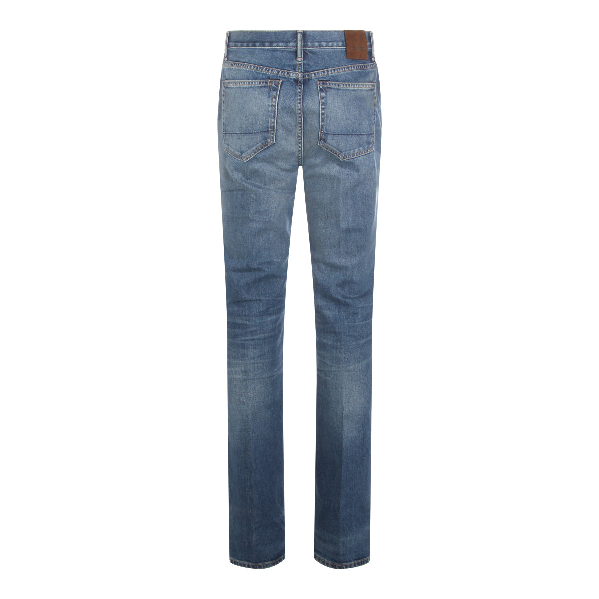 Mid-Rise Straight-Leg Jeans with Subtle Stitching Details