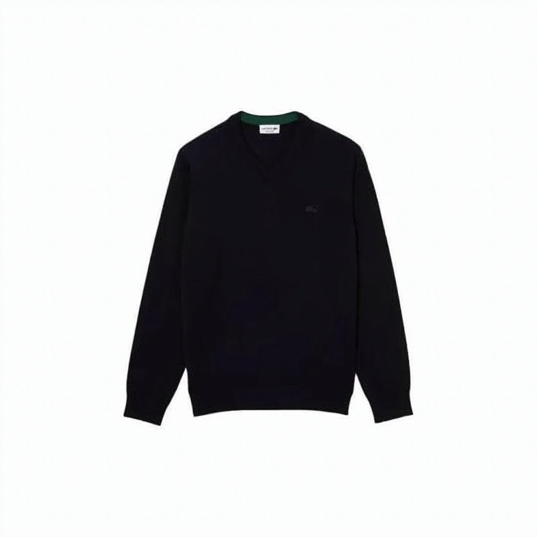 Classic V-Neck Black Wool Sweater
