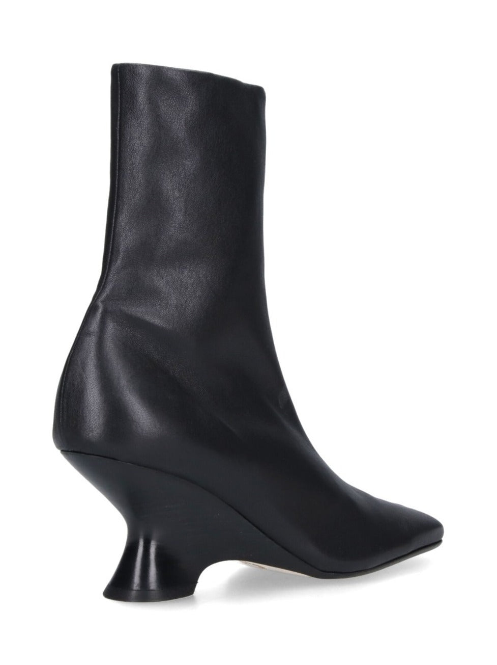 Pointed Toe Ankle Boots With Sculptural Heel