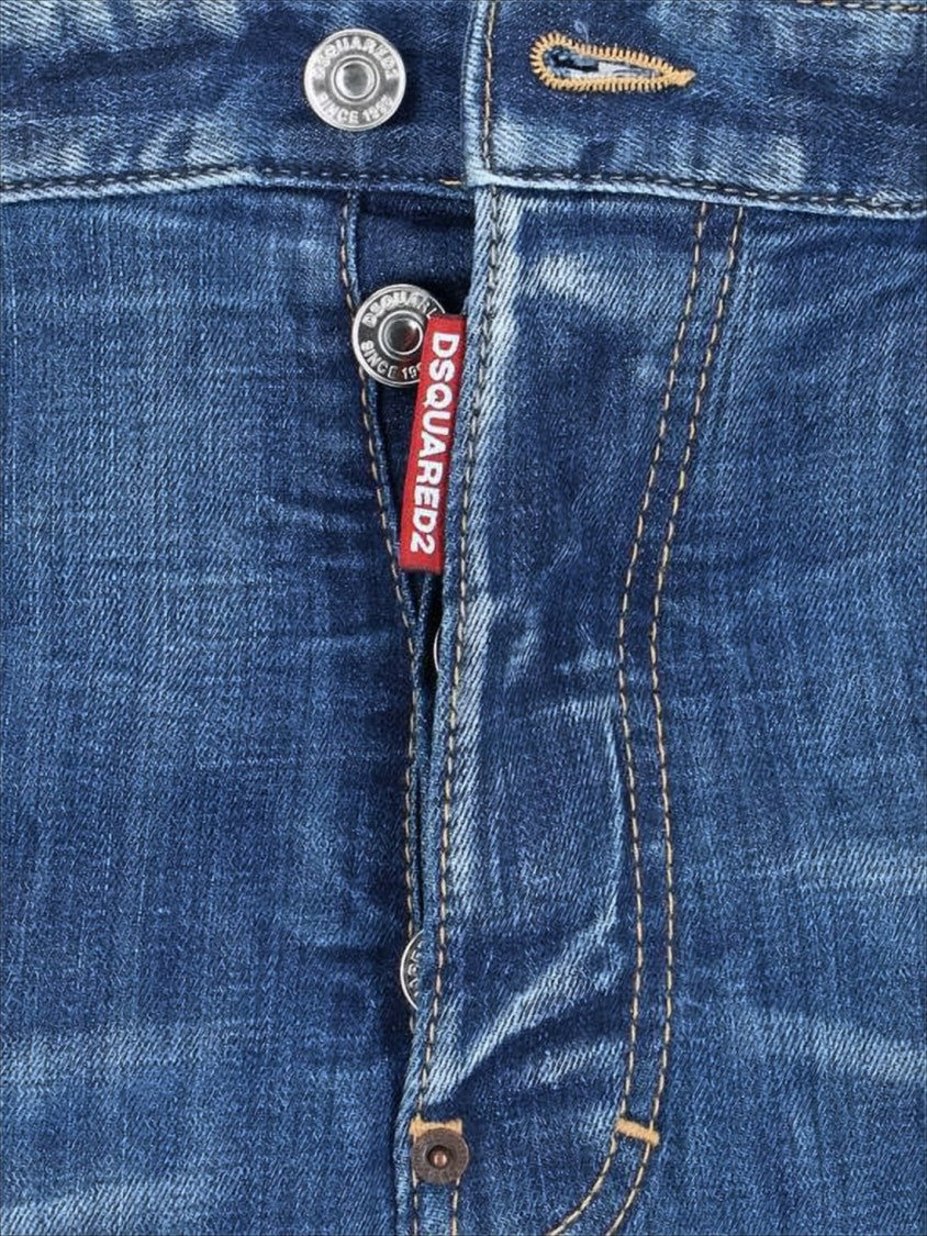 Distressed Blue Slim Fit Denim Pants