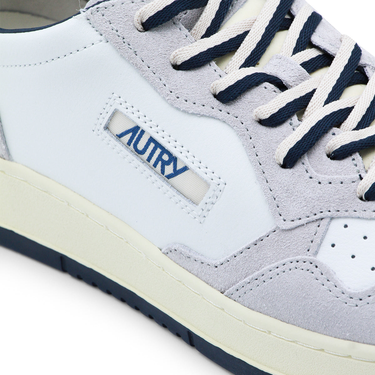 White And Grey Leather Sneakers