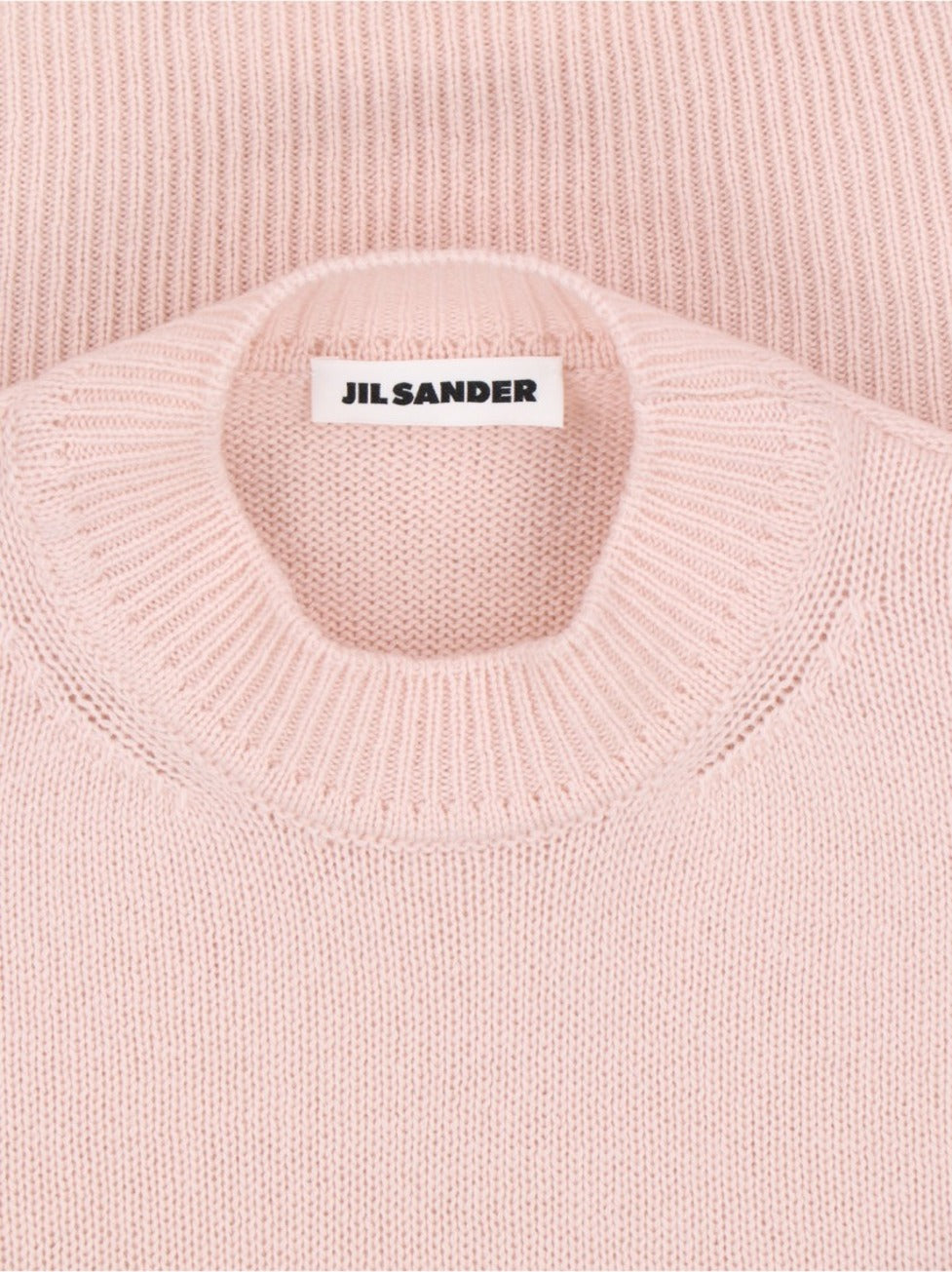Cashmere Sweater In Pink Knitted Crew Neck