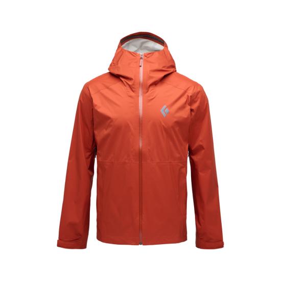 Minimalist Orange Nylon Jacket with Attached Hood