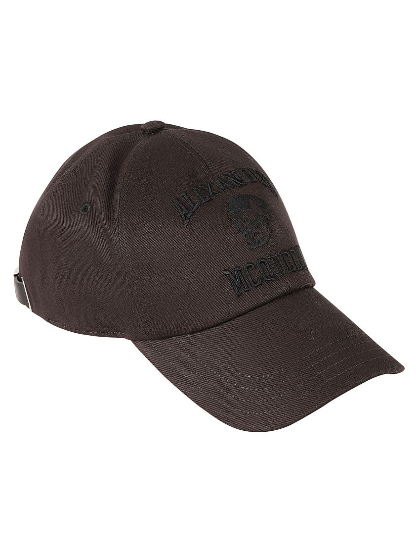 Structured Black Cotton Cap With Logo Embroidery