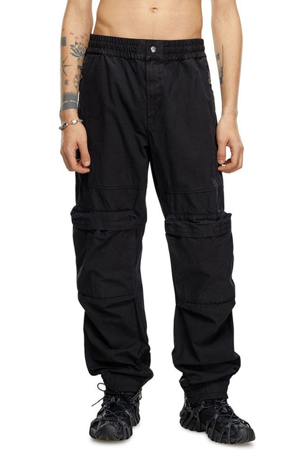 Multicolor Relaxed Fit Trousers With Drawstring Waist