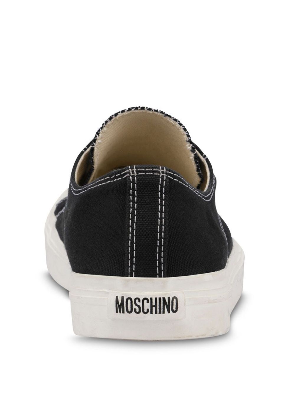 Panelled Black Canvas Sneakers