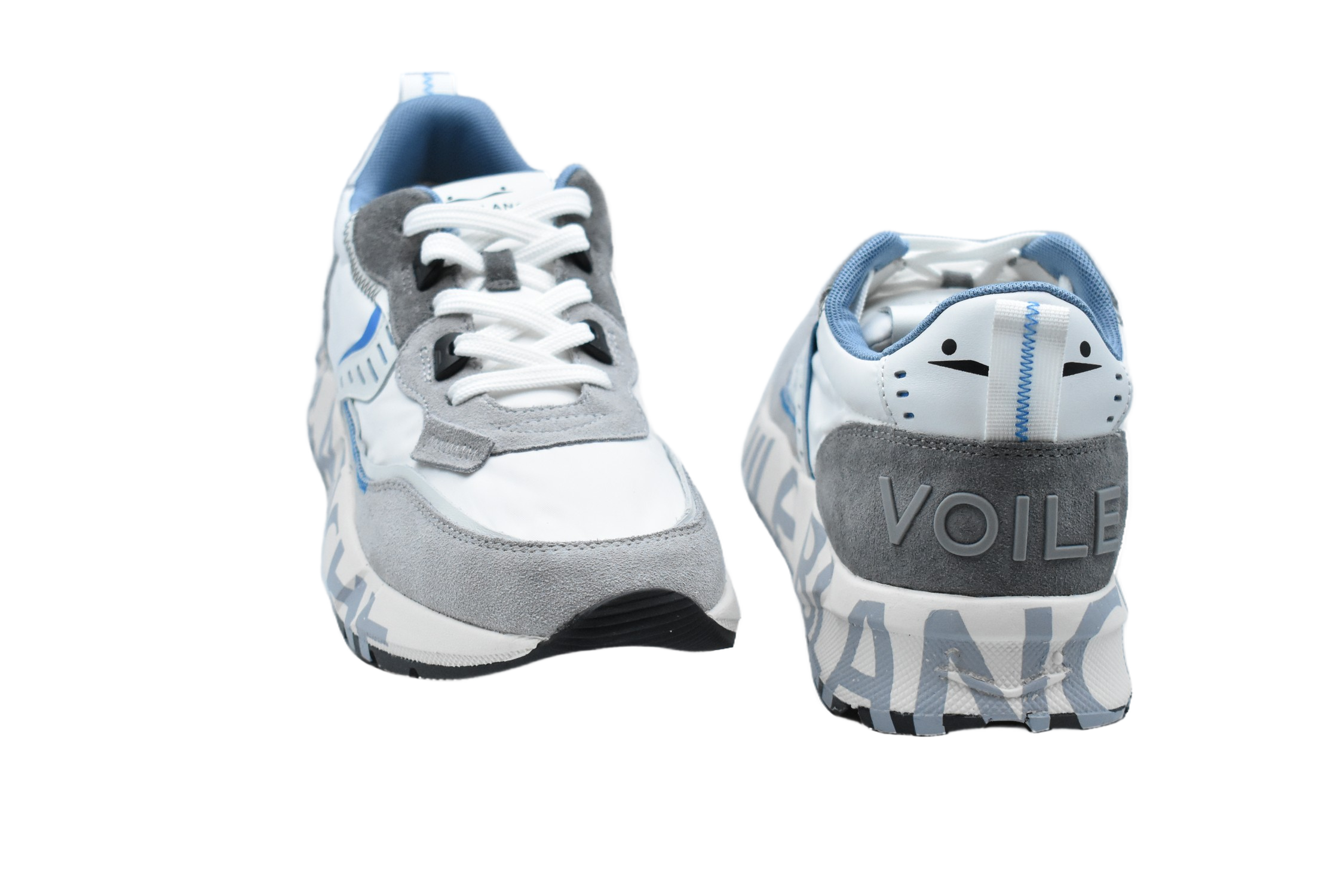 Grey-Blue Sneakers With Contrasting Details