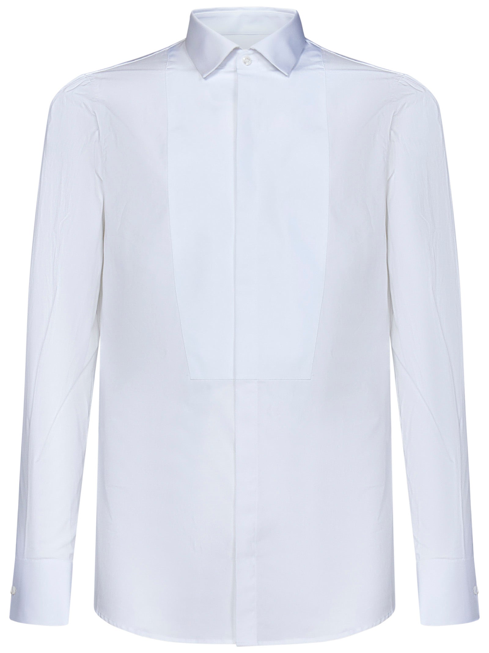 White Stretch Cotton Poplin Tuxedo