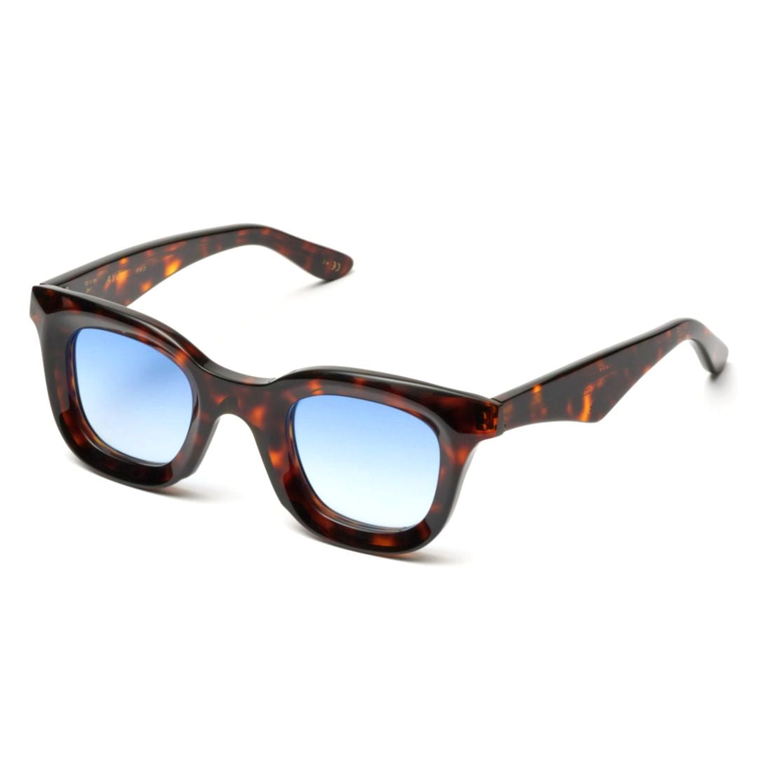 Joya Tortoiseshell Square Frame Sunglasses with Gradient Blue Lenses