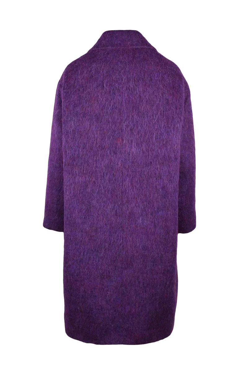 Double-Breasted Coat - Purple