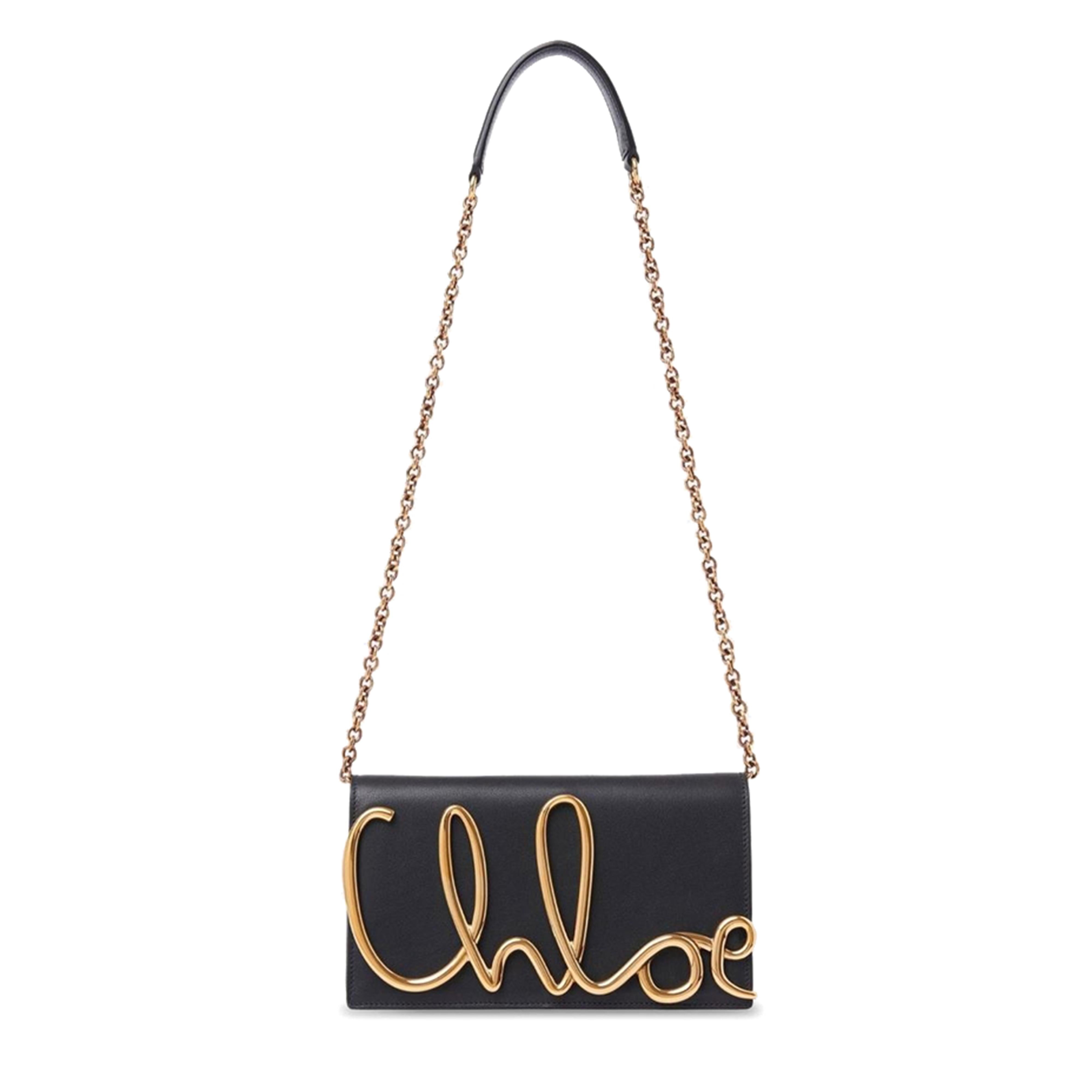 Rectangular Crossbody Bag With Gold-Tone Script Logo