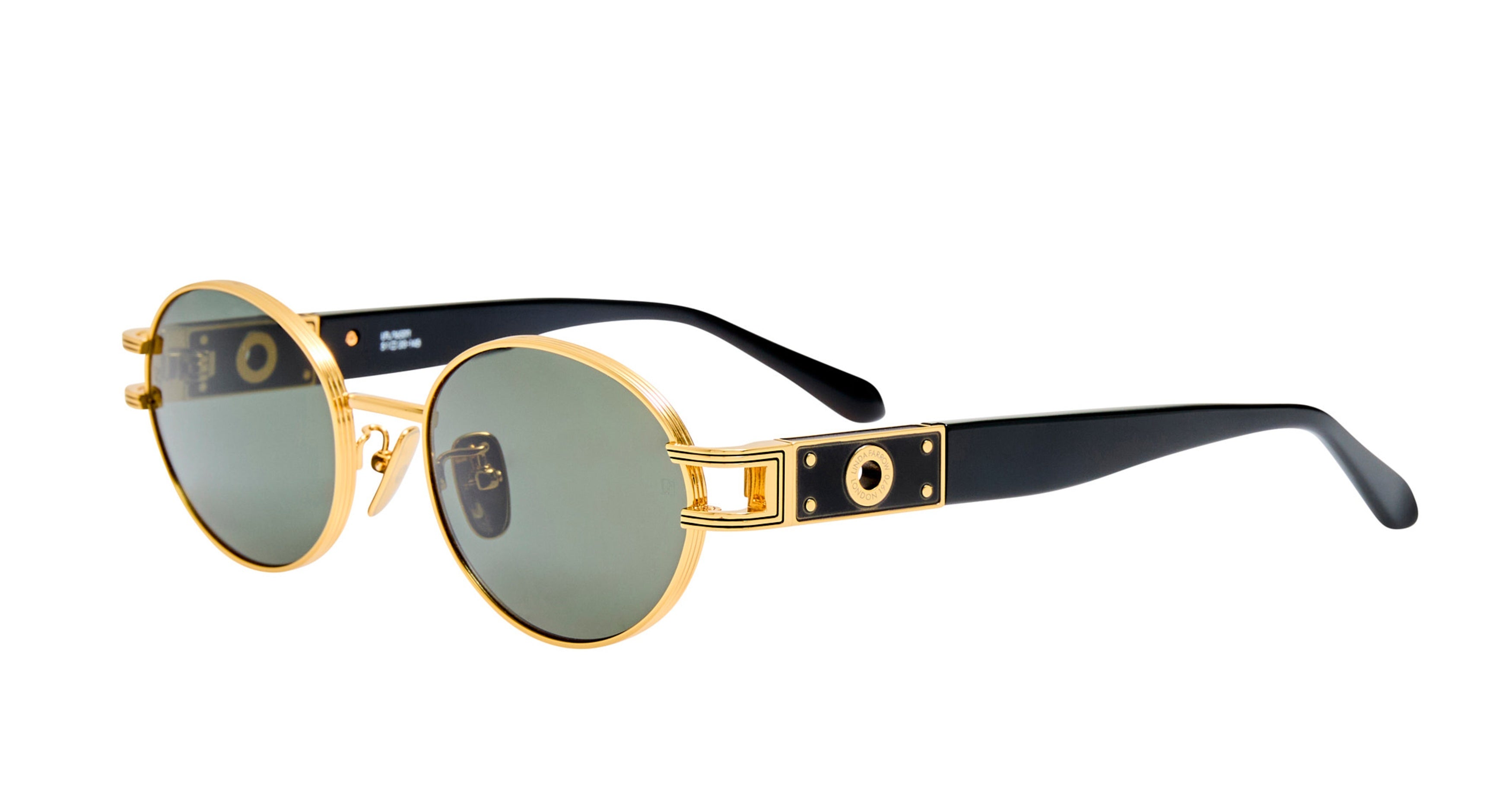 Lfl Round Sunglasses with Gold-tone Metal Frames