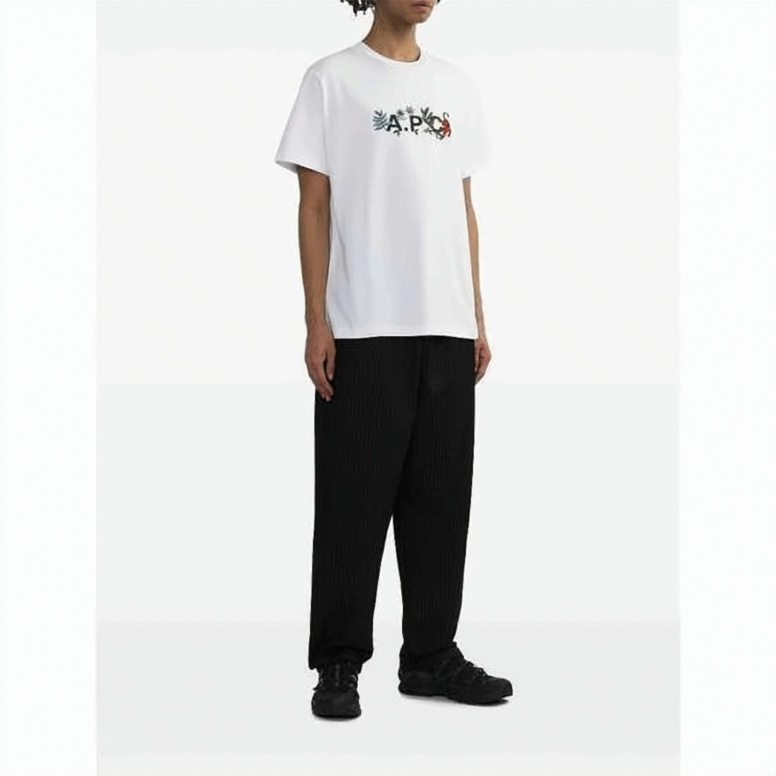 Short-Sleeve Cotton T-Shirt with Botanic Graphic Design