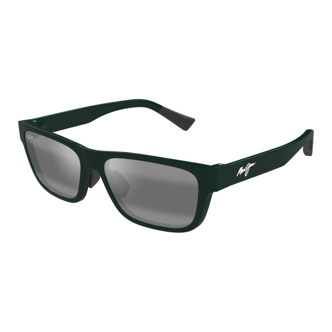 Keola Bold Rectangular Frame Sunglasses with Gradient Grey Lenses