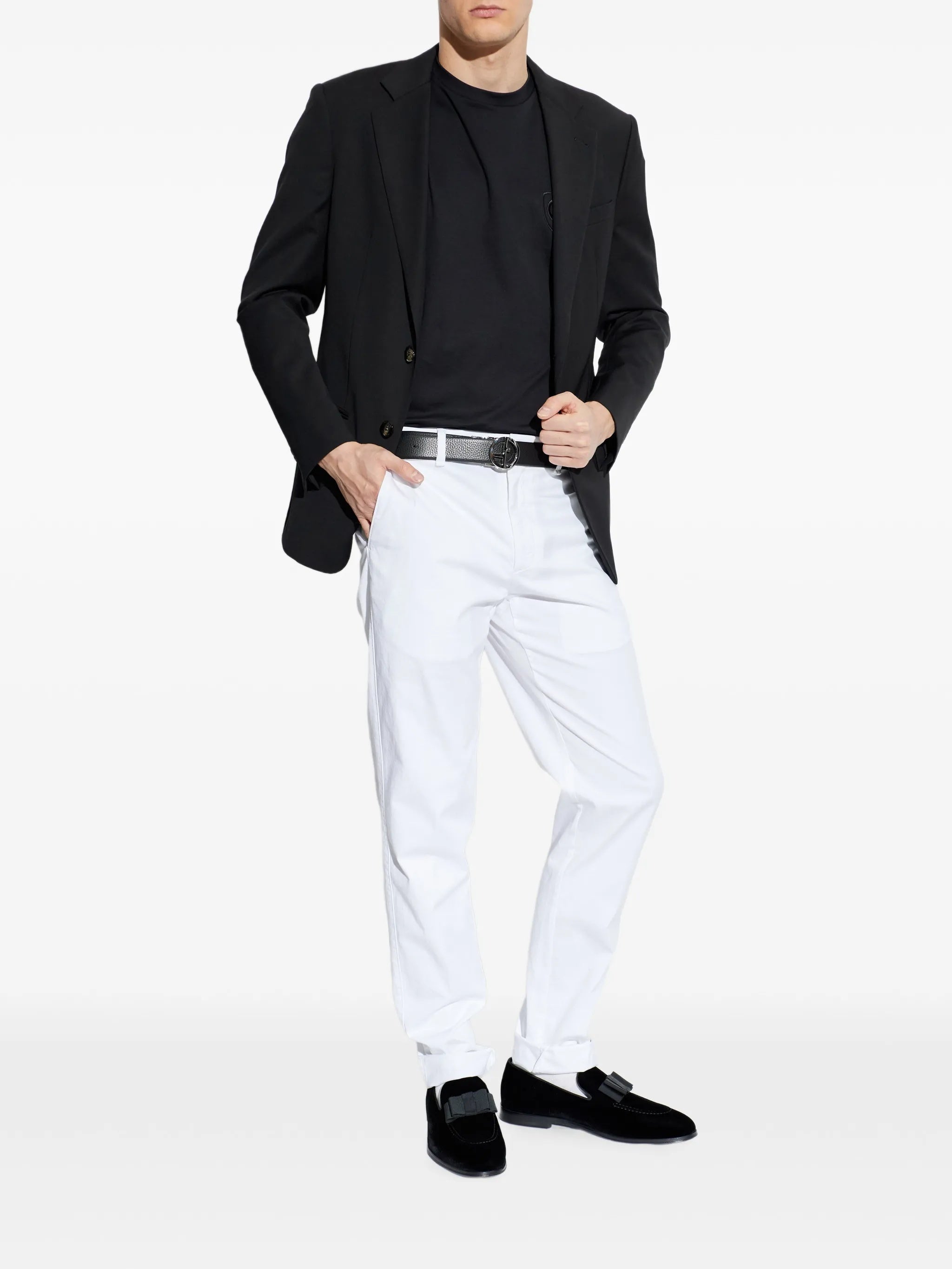 Black Relaxed Fit Embroidered Logo T-Shirt