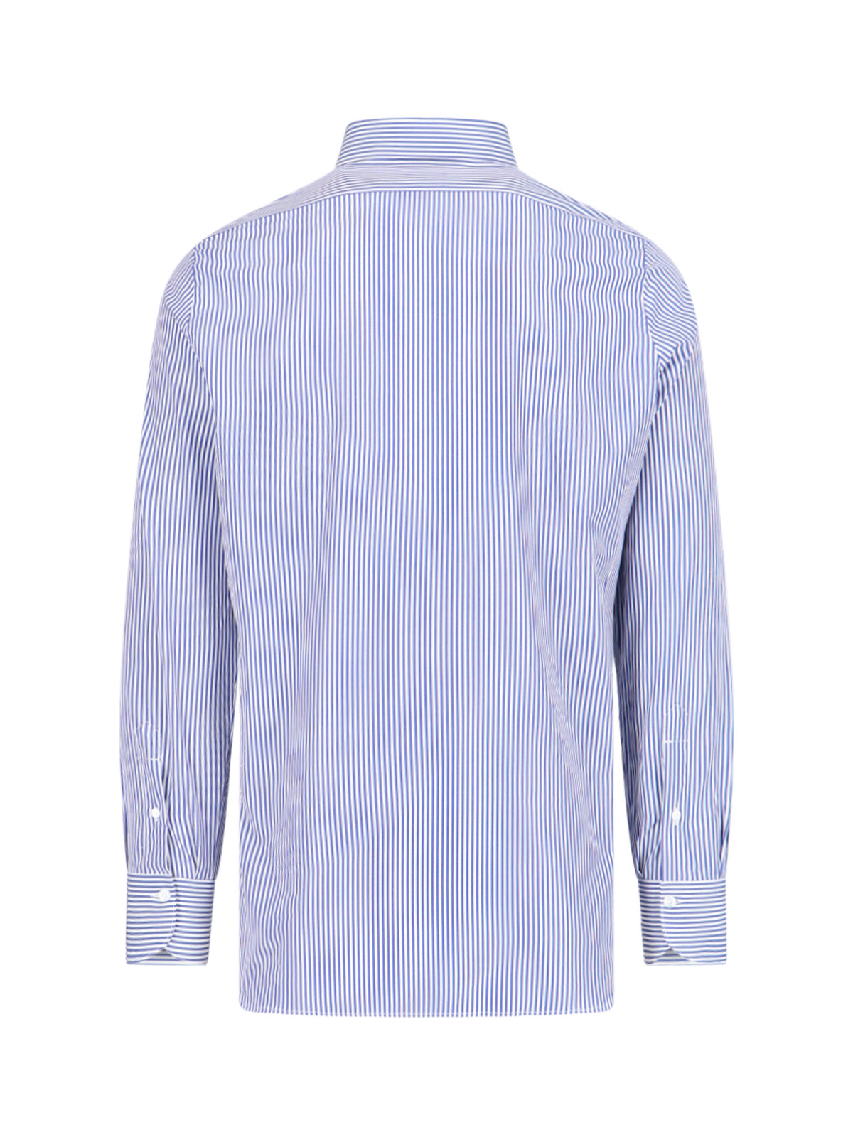 Handcrafted Blue And White Striped Casual Shirt