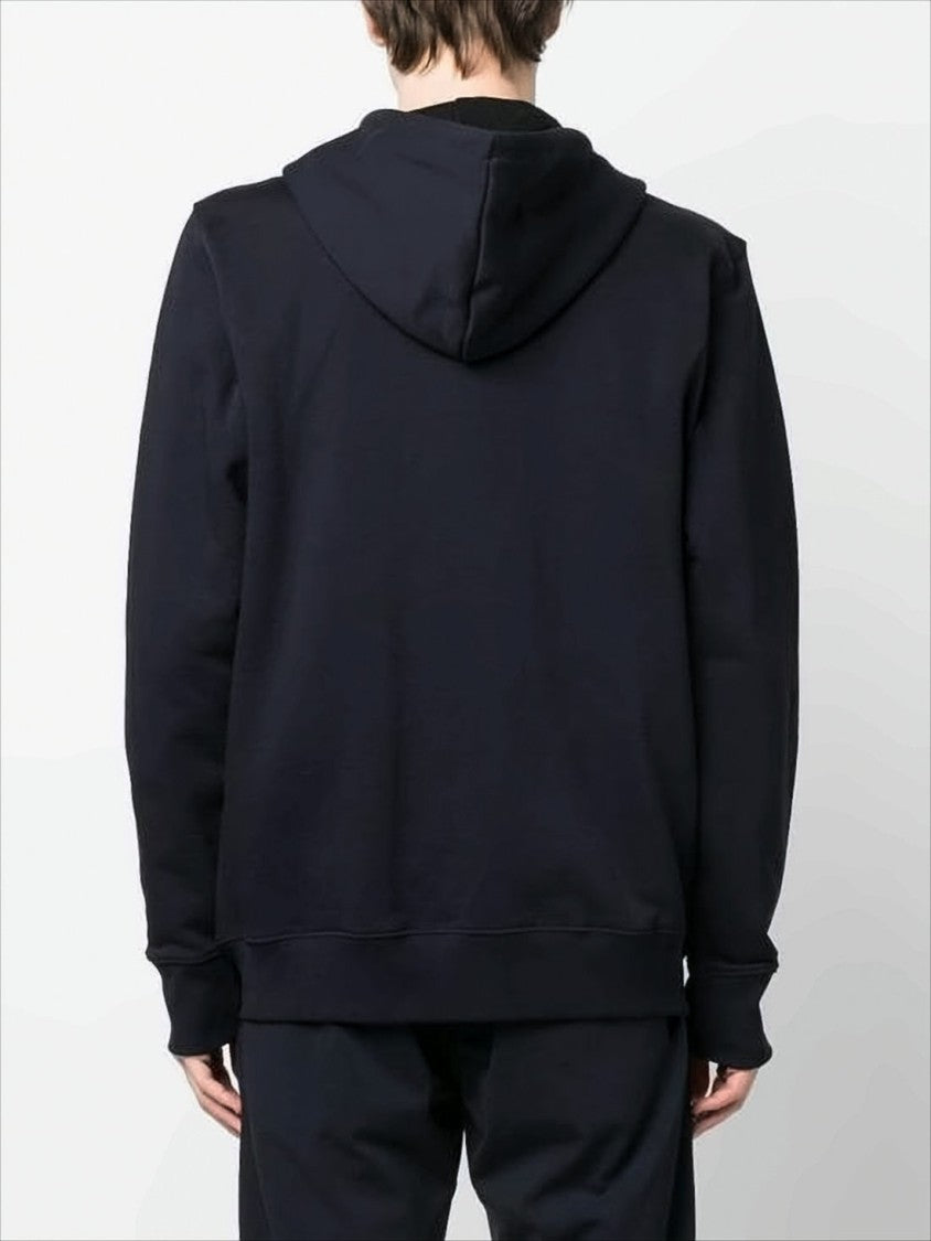 Full Zip Hooded Sweatshirt with Embroidered Detail