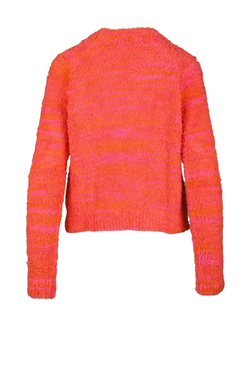 Sponge Color Block Sweater - Fuchsia/Orange