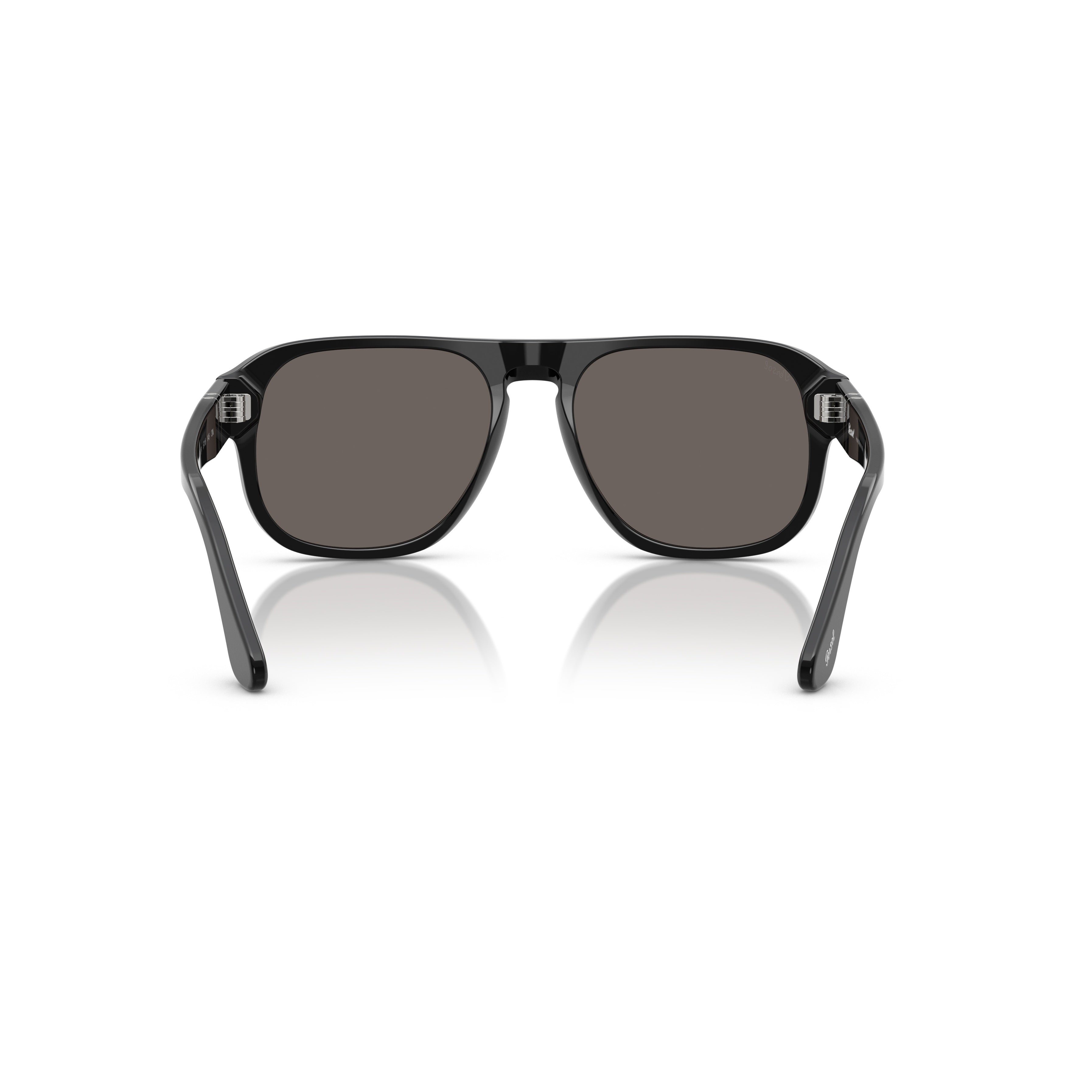 0po3310s Bold Rectangular Acetate Sunglasses with Refined Silver Detailing
