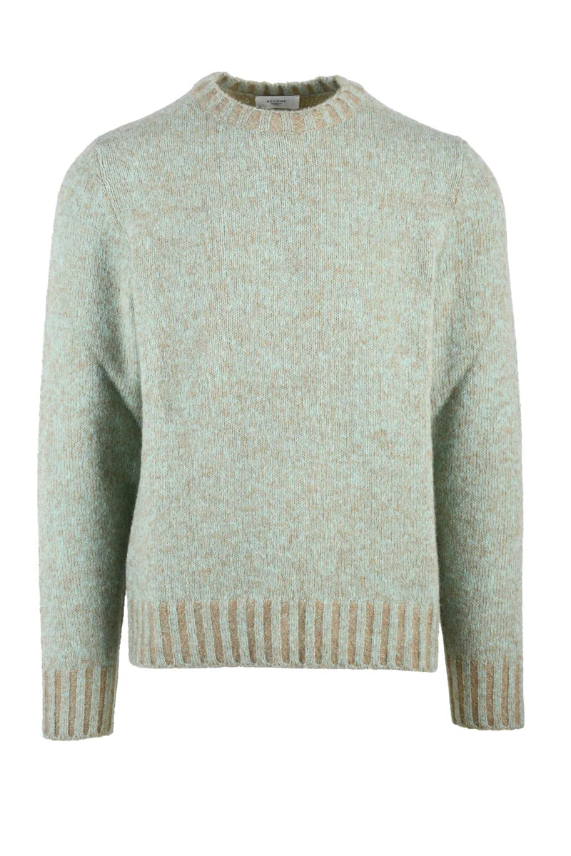 Crew Neck Sweater Green/Brown