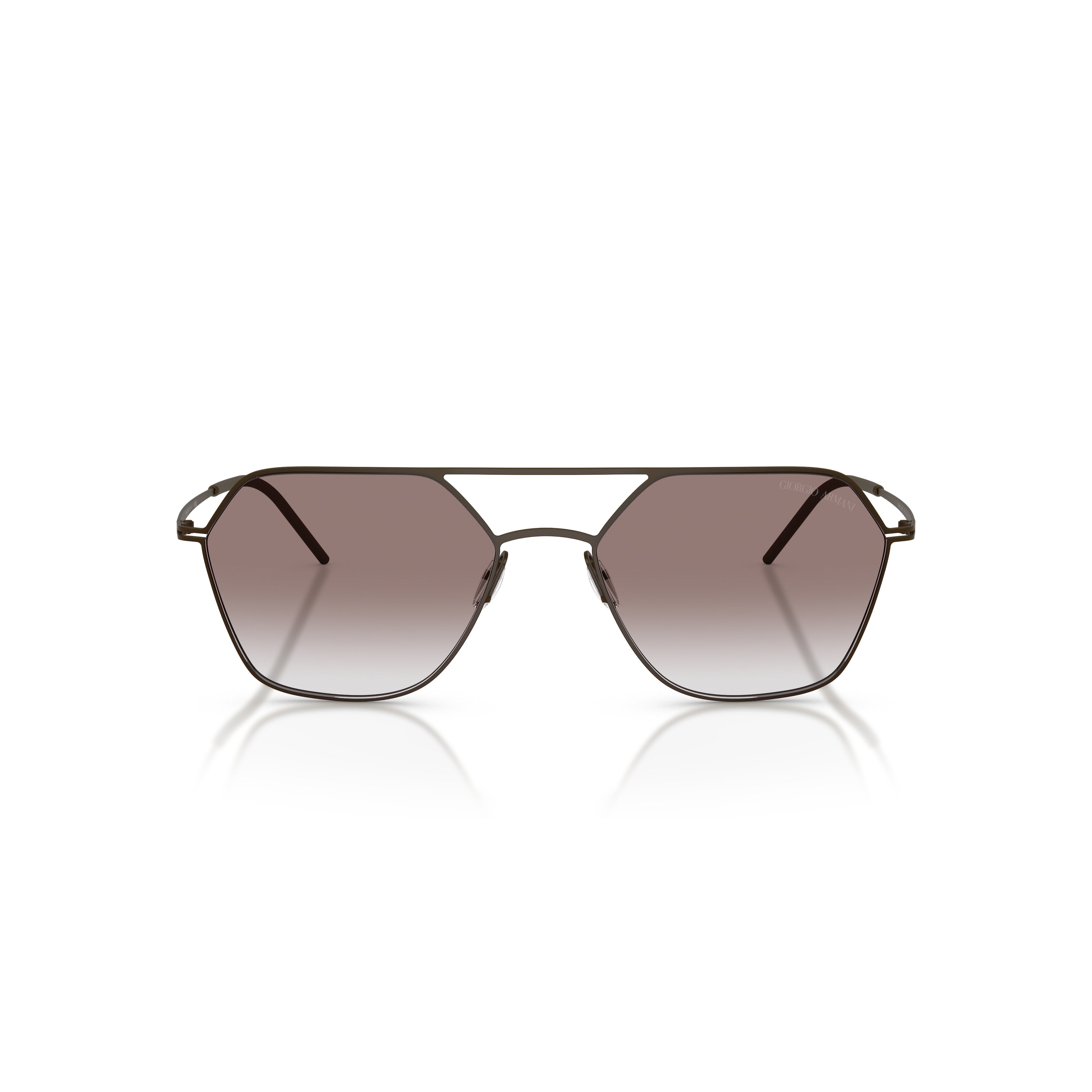 0ar6185 Geometric Frame Sunglasses with Double Bridge Design