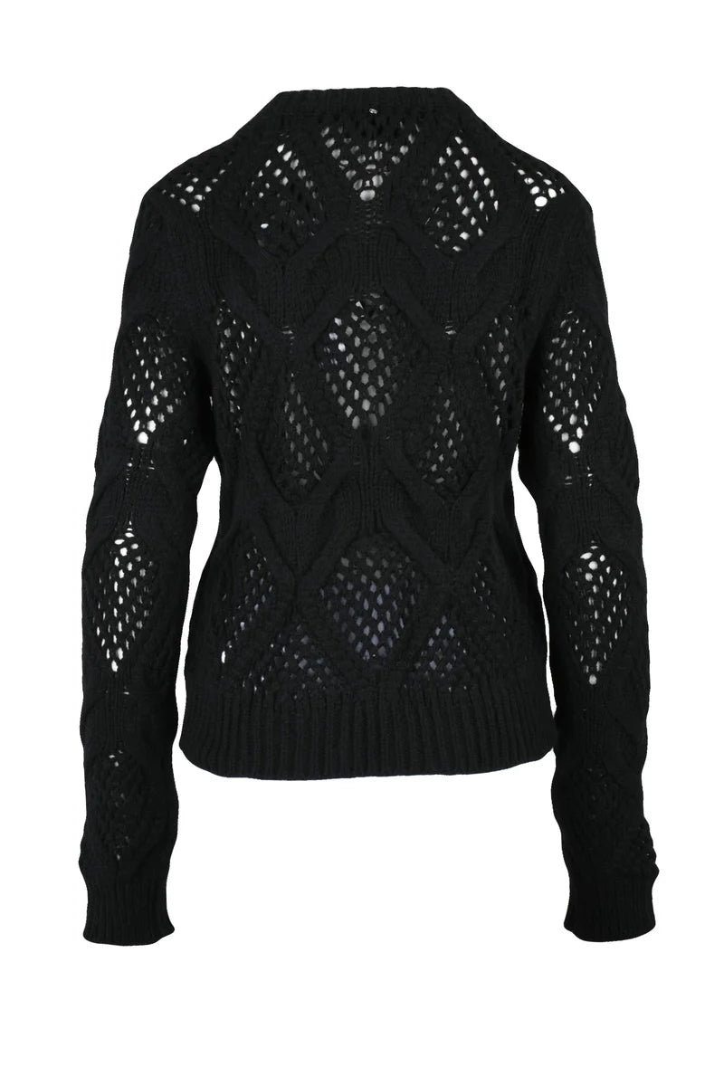 Virgin Wool Tricot Sweater - Black