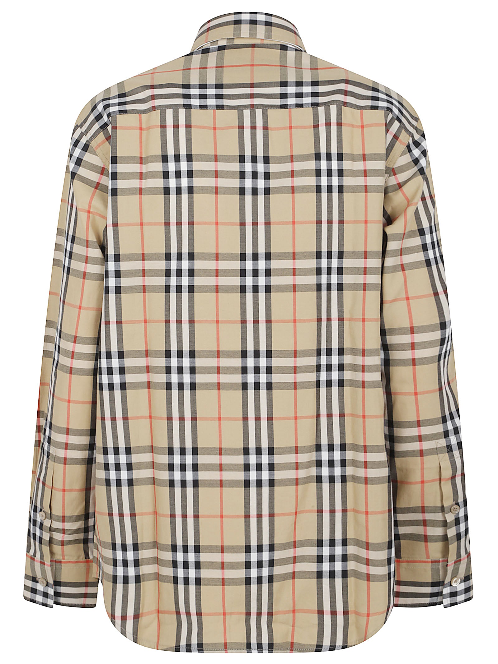 Burberry Check Embroidered Cotton Shirt