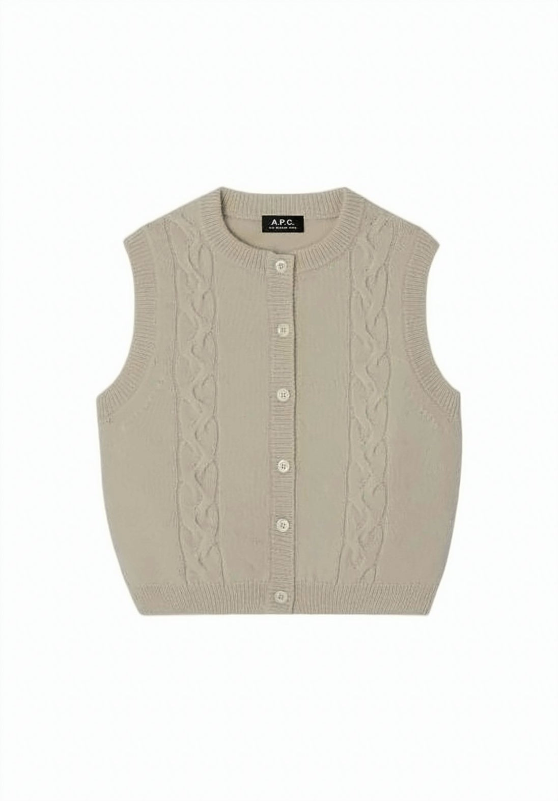 Cropped Cable Knit Vest