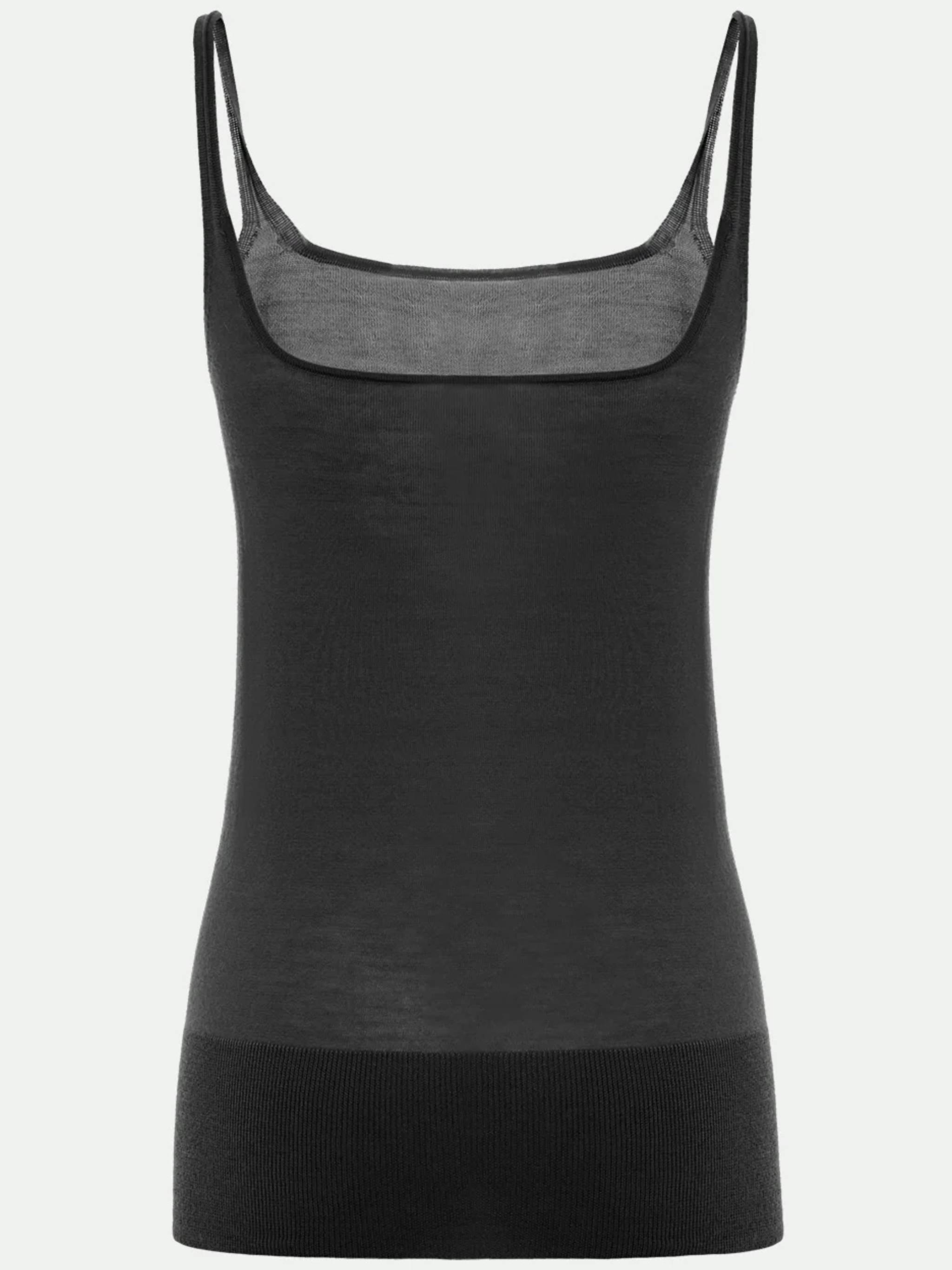 Black Canottiera Fitted Cashmere Tank Top