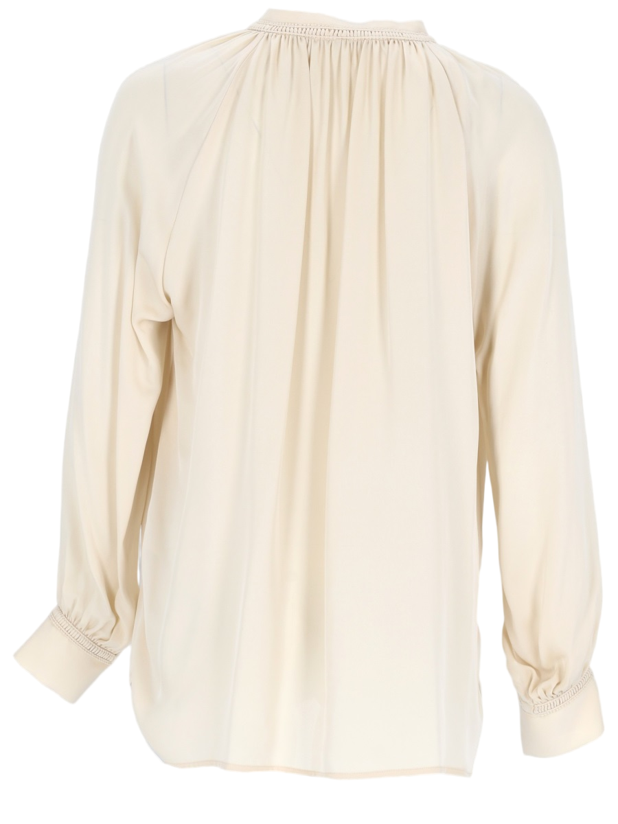 Flowing Blouse with Gathered Sleeve Cuffs