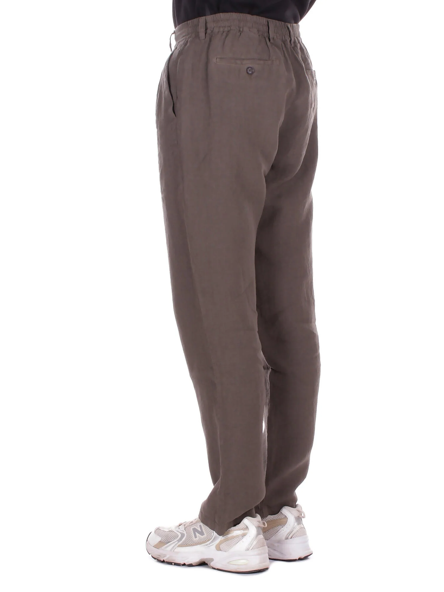 Relaxed Fit Tapered Leg Pants with Button Detailing