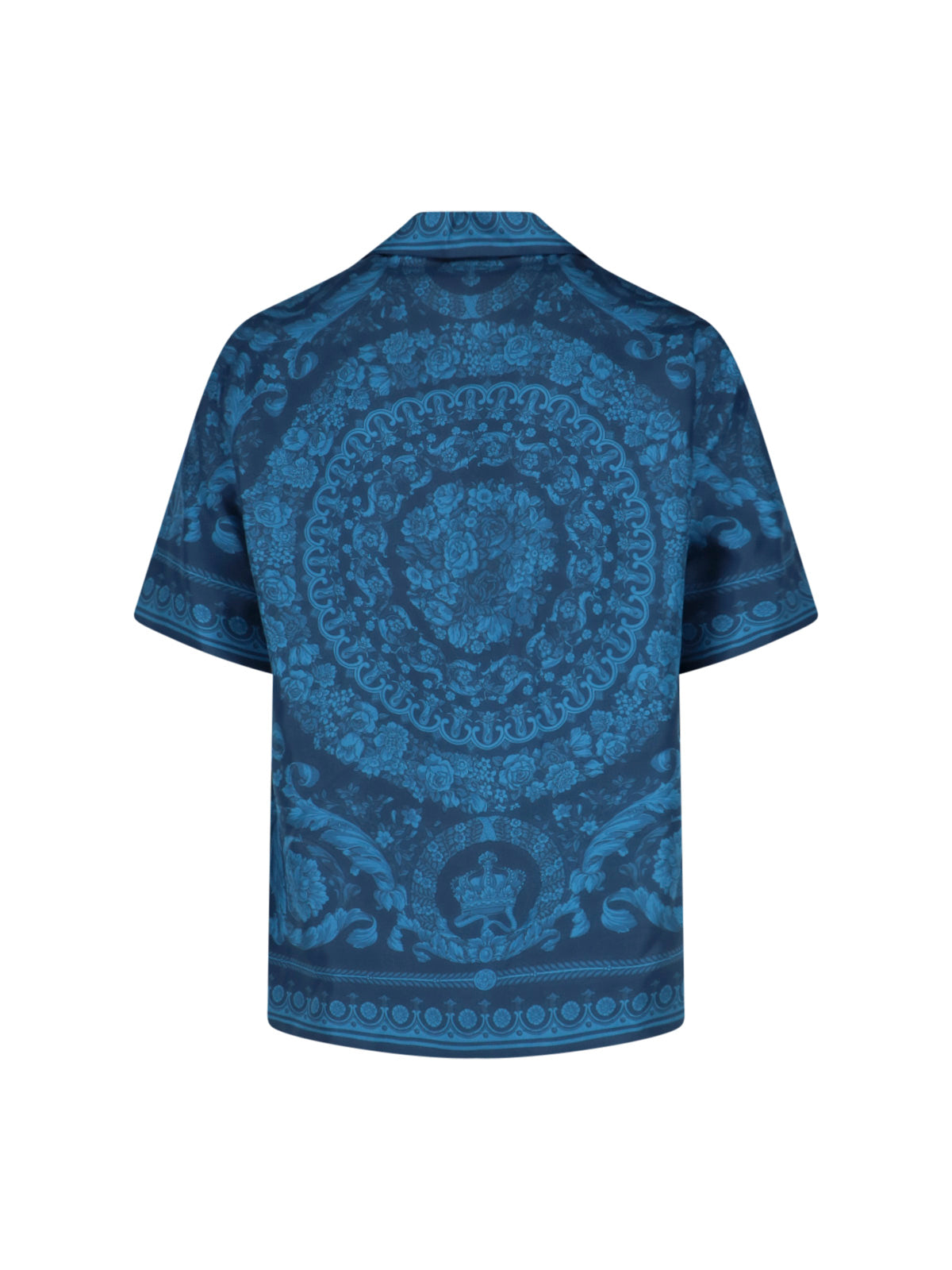 "Barocco" Silk Shirt – Blue
