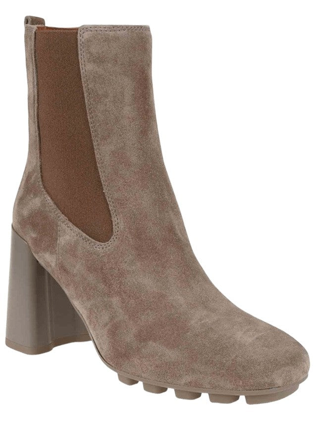 Tapered Brown Suede Ankle Boots