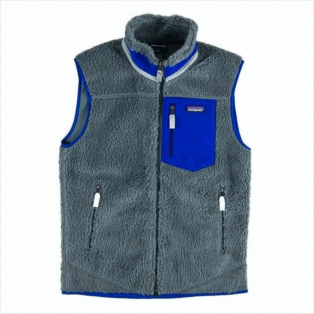 Plush Grey Sleeveless Vest with High Collar