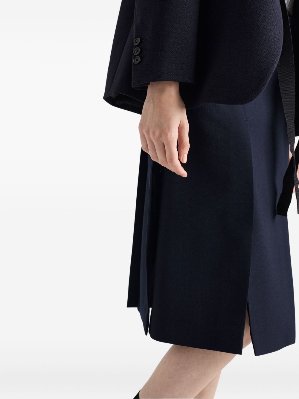 Tailored Black Midi Skirt