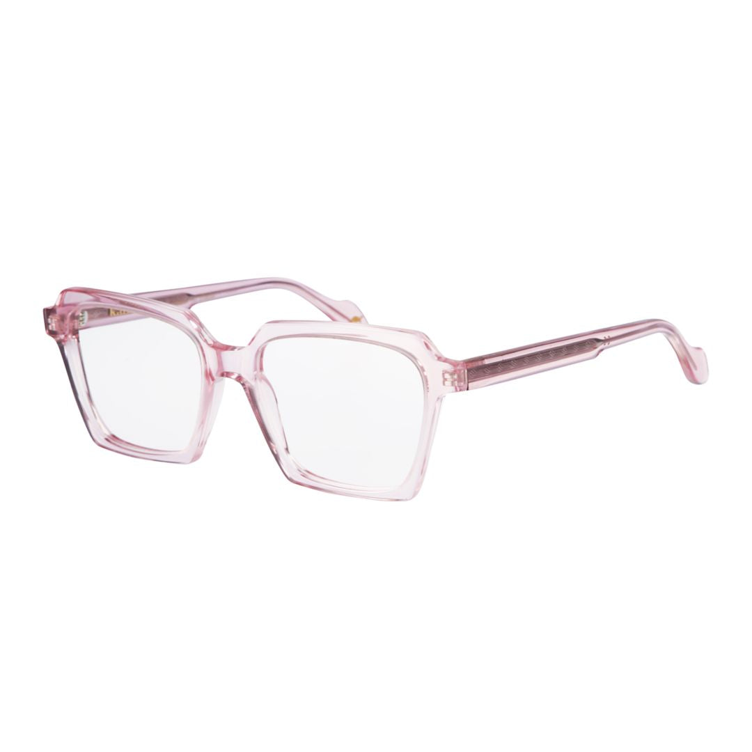 Kallima Light Translucent Light Pink Square Frame Eyeglasses