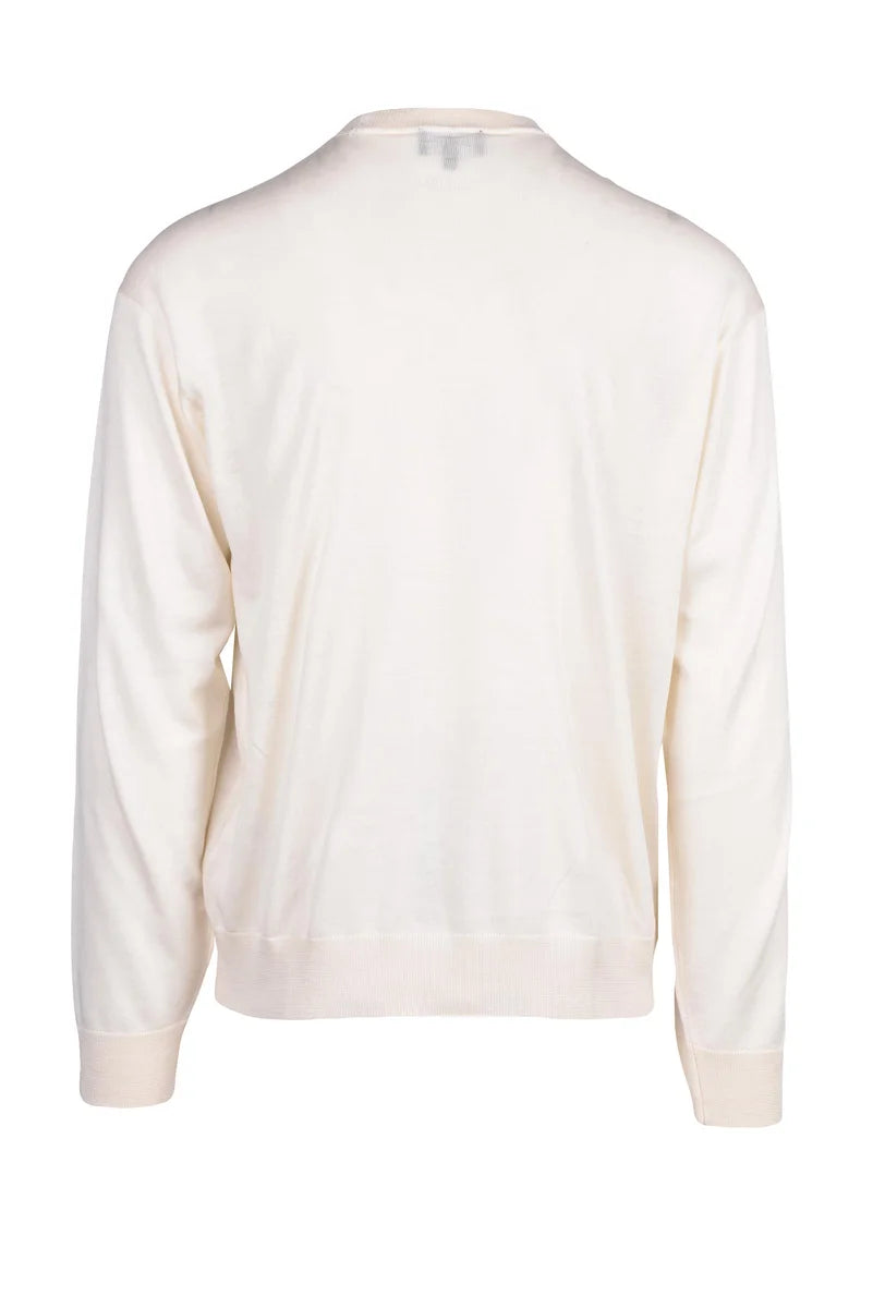 Virgin Wool Crewneck Sweater - White