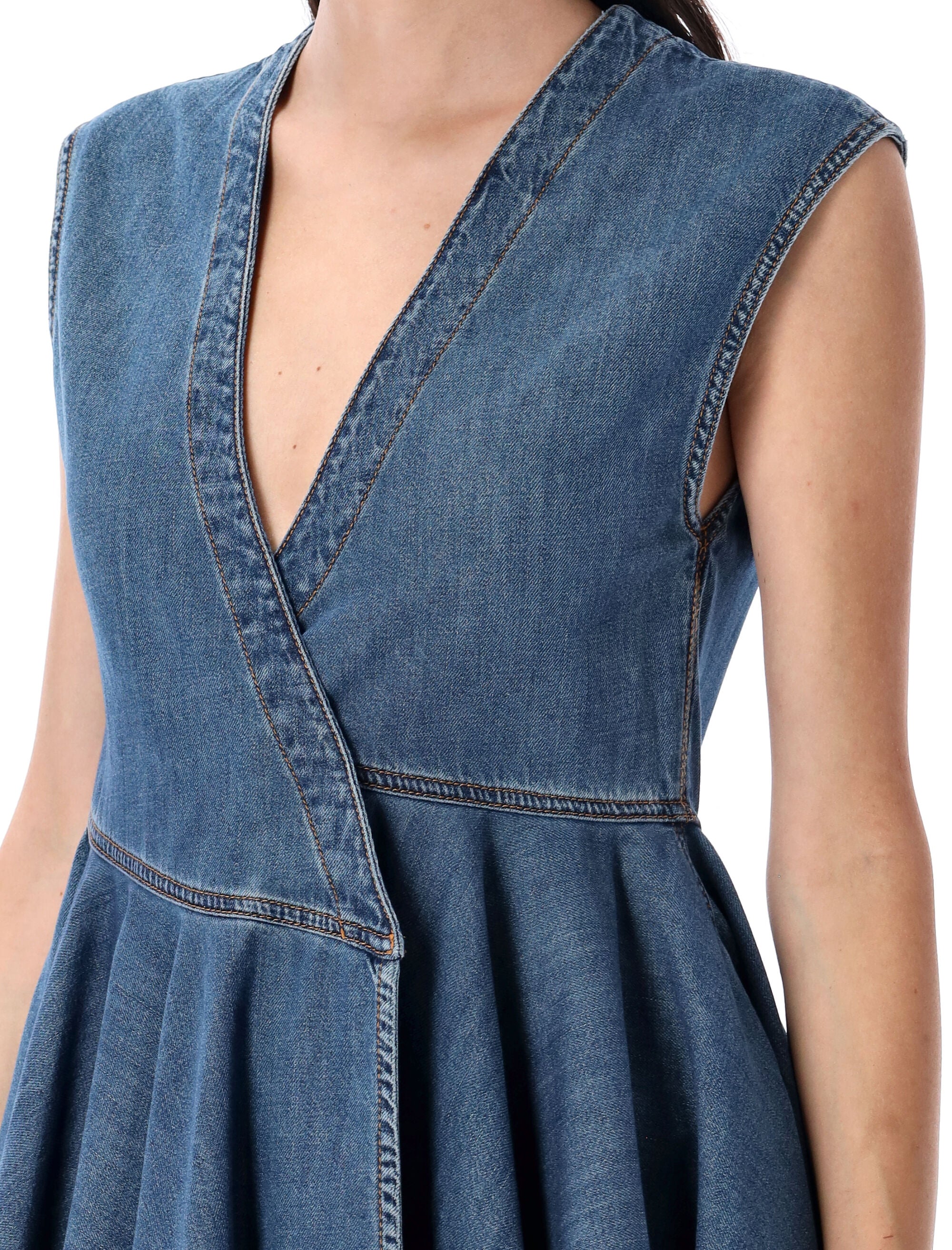 Denim Wrap Mini Dress