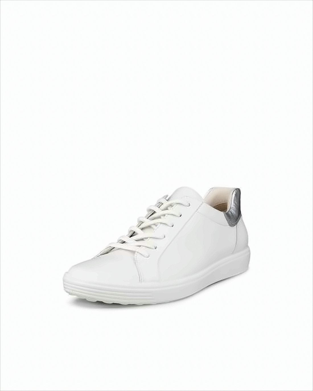 Minimalist White Low-Top Sneakers with Metallic Accent