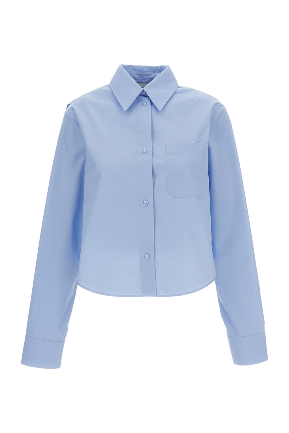 Light Blue Ceppo Cropped Cotton Shirt