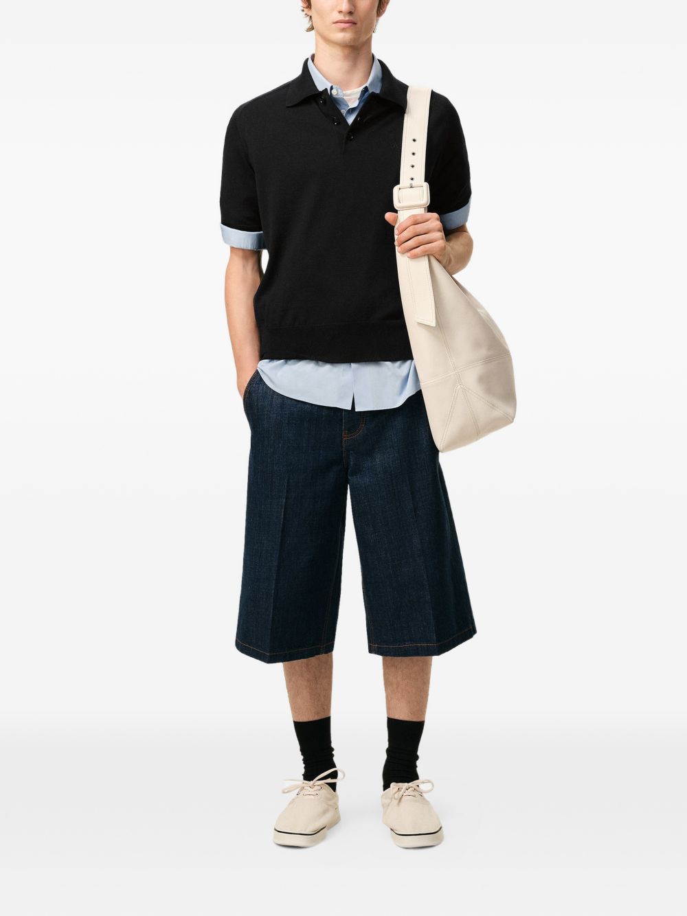 Short-Sleeve Polo Shirt with Chest Embroidery