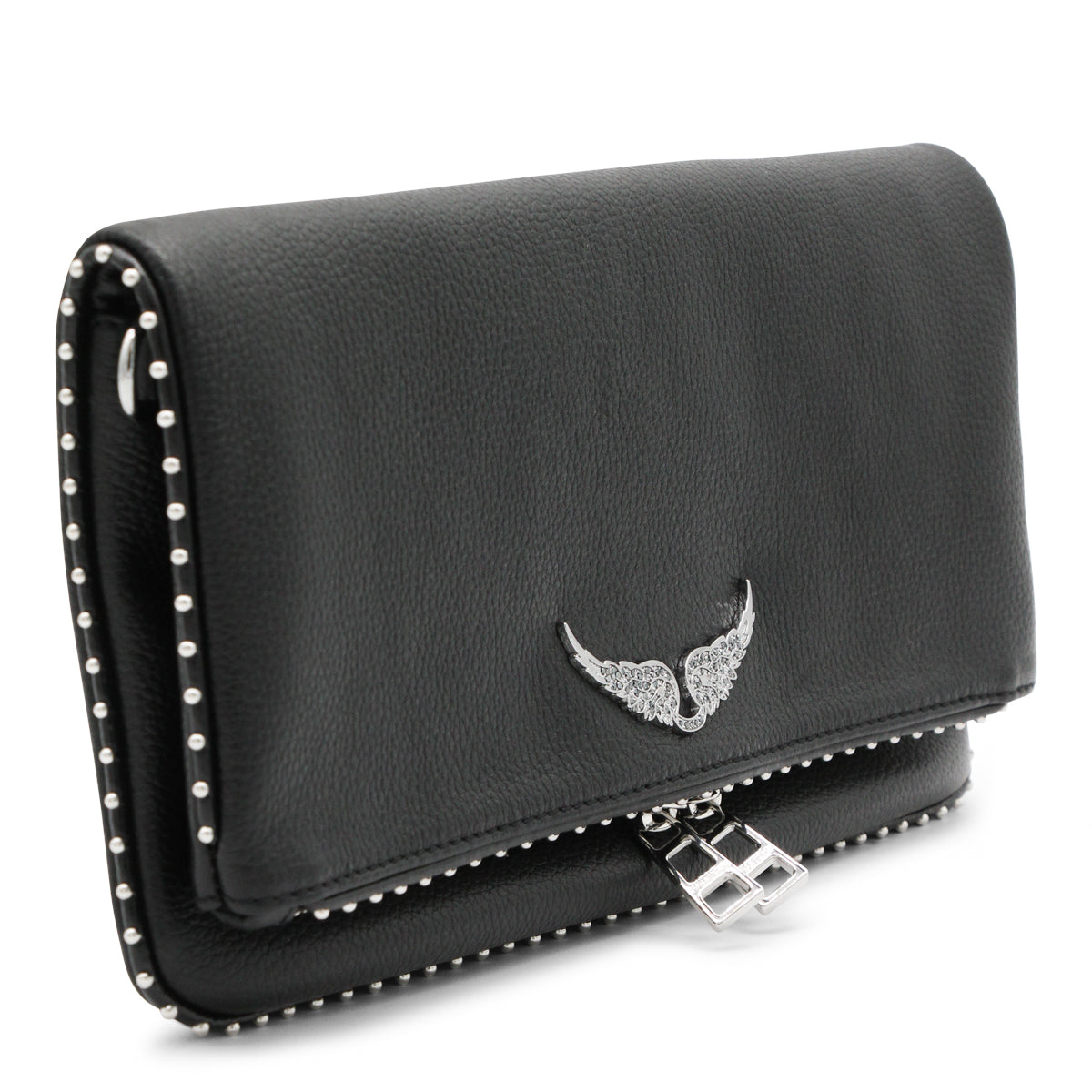 Black Rock Grained Leather Shoulder Bag